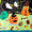 「ハロウィンパーティー」1年　ハロウィンのカボチャのスケッチを基に、イメージを膨らませました。かぼちゃもお化けも楽しそう！