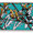 "FITIS" (TURQUIOSE) Oil, spraypaint, acrylic and ink on wooden panel with frame - 120x45x3.5cm