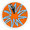 "THERMAL" (LIGHTBLUEORANGE) oil, spraypaint and acrylic on wooden panel including frame 80x80x2.4cm