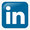 Logo von LinkedIn mit einem Link zu unserem Account.