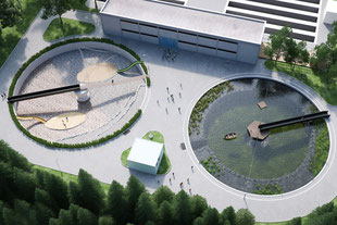 Zürich, ARA GLATT, Spielplatz, Umnutzung Klärbecken, Floss, Abenteuerspielplatz