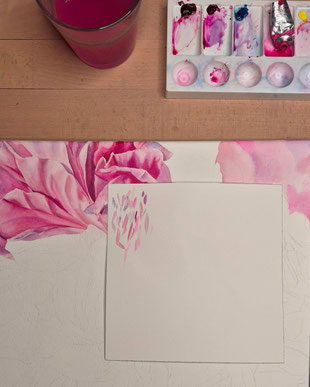 Rosen mit Aquarellfarben malen, wie malt man eine Rose, Tipps für Rosenaquarell, Blumenaquarell, botanische Illustration, Rose malen, Malkurs, online Malen lernen, wie mischt man Rosa