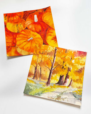 Herbst Aquarell, Blätter malen, Pilze mit Aquarellfarben malen, Wald Aquarell, Eicheln malen, Fliegenpilz malen, Natur mit Aquarellfarben, wie malt man mit Aquarellfarben, kostenloser Malkurs Aquarell, Illustration Berlin, Food Illustration Berlin