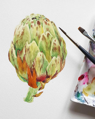 Herbst Aquarell, Blätter malen, Pilze mit Aquarellfarben malen, Wald Aquarell, Eicheln malen, Fliegenpilz malen, Natur mit Aquarellfarben, wie malt man mit Aquarellfarben, kostenloser Malkurs Aquarell, Illustration Berlin, Food Illustration Berlin