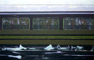 Eissturm, Waggon, 2009, Öl auf Leinwand, 150 x 190 cm