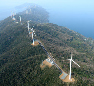 風力発電ドローン空撮画像