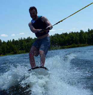 Wake-surfing (minus the surfing part)