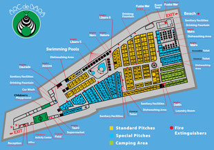 Drawing map of the Arc de Bará campsite