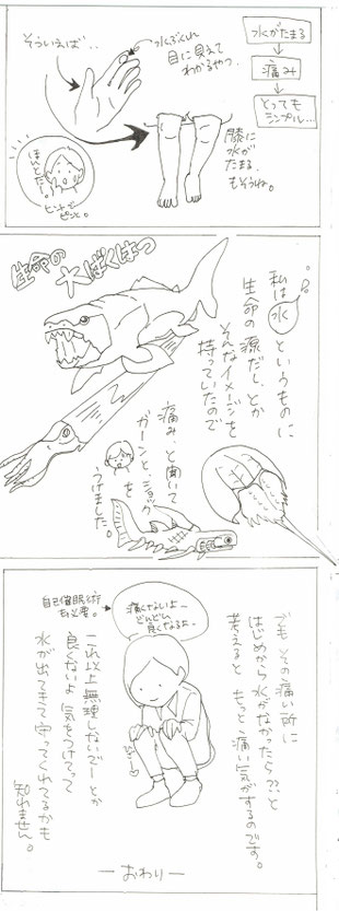 水が貯まると痛みが出るので、バランスを五苓散で整える。