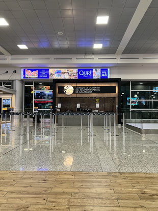 Transit Control Card Booth Located at the Quito Airport