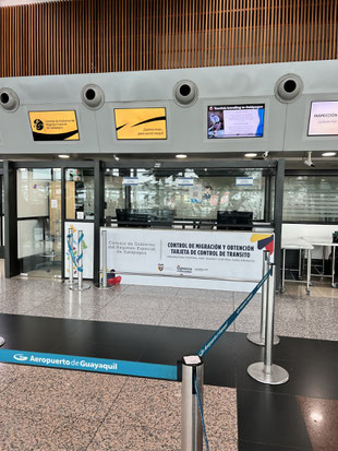 Transit Control Card Booth Located at the Guayaquil Airport