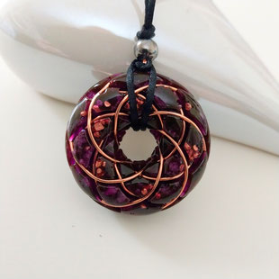 Orgonit Anhänger Torus Rodin Coil Spule (A44)| Edelstein Heilstein Schmuck
