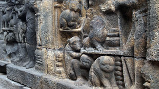Detail-shot of Borobudur's reliefs