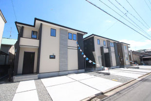岡山市北区一宮の新築一戸建て分譲住宅の外観 物件詳細ページにリンク
