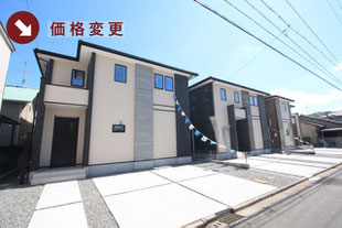 岡山市北区一宮の新築一戸建て分譲住宅の外観 物件詳細ページにリンク