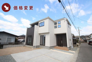岡山市中区山崎の新築一戸建て分譲住宅の外観 物件詳細ページにリンク
