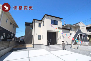 倉敷市大島の新築一戸建て分譲住宅の外観 物件詳細ページにリンク