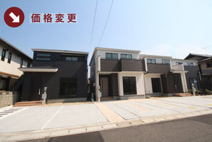 岡山市南区築港緑町の新築一戸建て分譲住宅の外観 物件詳細ページにリンク