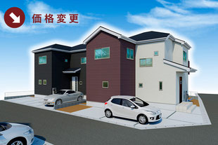 岡山県倉敷市西阿知町の新築一戸建て分譲住宅の外観 物件詳細ページにリンク