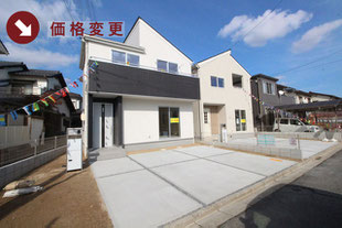 岡山市南区福富東の新築一戸建て分譲住宅の外観 物件詳細ページにリンク