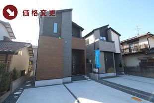 岡山市南区万倍の新築一戸建て分譲住宅の外観 物件詳細ページにリンク