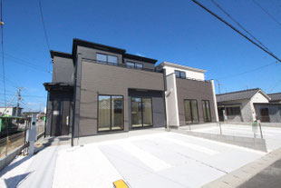 岡山市南区藤田の新築一戸建て分譲住宅の外観 物件詳細ページにリンク