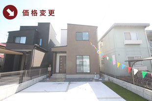 岡山市北区田中の新築一戸建て分譲住宅の外観 物件詳細ページにリンク