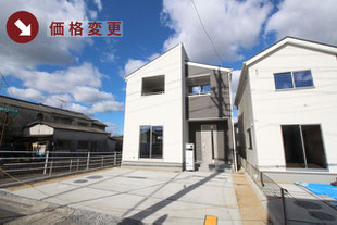 岡山市北区吉備津の新築一戸建て分譲住宅の外観 物件詳細ページにリンク