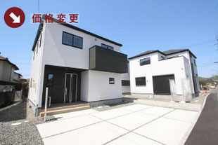 岡山市北区辛川市場の新築一戸建て分譲住宅の外観 物件詳細ページにリンク