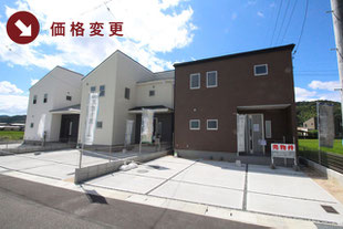 岡山県倉敷市粒江の新築一戸建て分譲住宅の外観 物件詳細ページにリンク