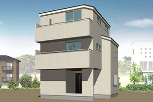 岡山県岡山市北区奉還町の新築一戸建て分譲住宅の外観 物件詳細ページにリンク