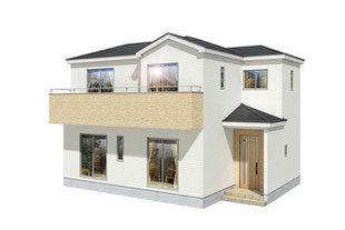 岡山市北区大井の新築一戸建て分譲住宅の外観 物件詳細ページにリンク