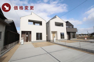 玉野市山田の新築一戸建て分譲住宅の外観 物件詳細ページにリンク