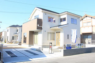 岡山県岡山市中区福泊の新築一戸建て分譲住宅の外観 物件詳細ページにリンク