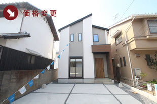 岡山市北区富田の新築一戸建て分譲住宅の外観 物件詳細ページにリンク