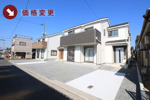 岡山県倉敷市水島南春日町の新築一戸建て分譲住宅の外観 物件詳細ページにリンク