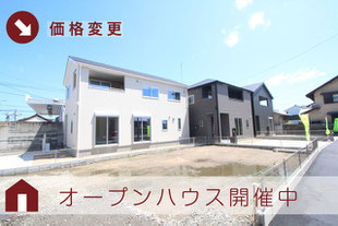 岡山市北区庭瀬の新築一戸建て分譲住宅の外観 物件詳細ページにリンク