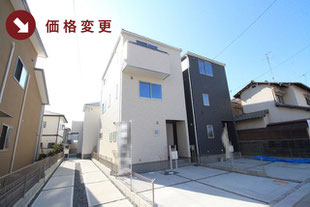 岡山市中区東山の新築一戸建て分譲住宅の外観 物件詳細ページにリンク
