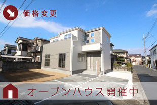 岡山市北区庭瀬の新築一戸建て分譲住宅の外観 物件詳細ページにリンク