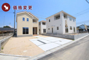 岡山県倉敷市玉島上成の新築一戸建て分譲住宅の外観 物件詳細ページにリンク