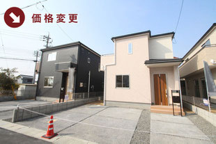 岡山県岡山市東区西大寺浜の新築一戸建て分譲住宅の外観 物件詳細ページにリンク