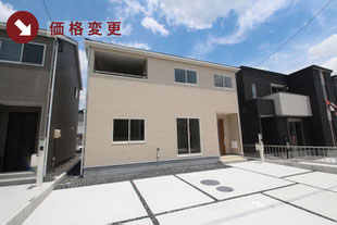 岡山市北区宿の新築一戸建て分譲住宅の外観 物件詳細ページにリンク