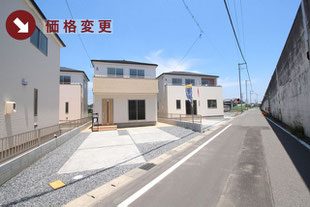 岡山県総社市中原の新築一戸建て分譲住宅の外観 物件詳細ページにリンク