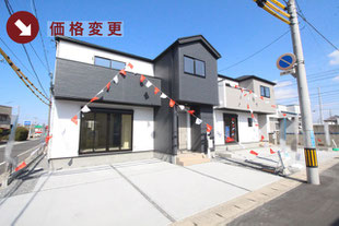 岡山市南区千鳥町の新築一戸建て分譲住宅の外観 物件詳細ページにリンク