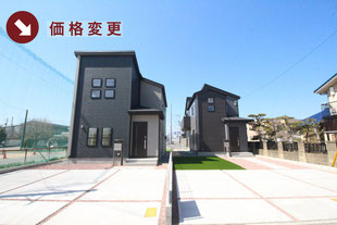 岡山市北区久米の新築一戸建て分譲住宅の外観 物件詳細ページにリンク