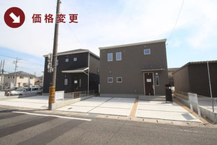 倉敷市玉島勇崎の新築一戸建て分譲住宅の外観 物件詳細ページにリンク