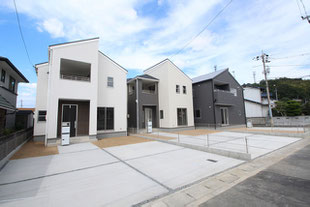 岡山県倉敷市玉島勇崎の新築一戸建て分譲住宅の外観 物件詳細ページにリンク