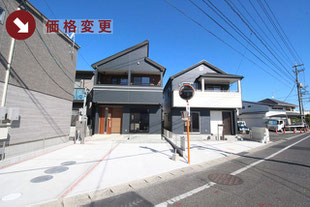 岡山市中区長岡の新築一戸建て分譲住宅の外観 物件詳細ページにリンク