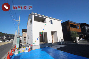 倉敷市連島町鶴新田の新築一戸建て分譲住宅の外観 物件詳細ページにリンク