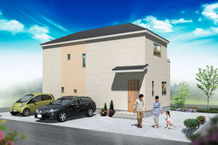 岡山県岡山市東区益野町の新築一戸建て分譲住宅の外観 物件詳細ページにリンク